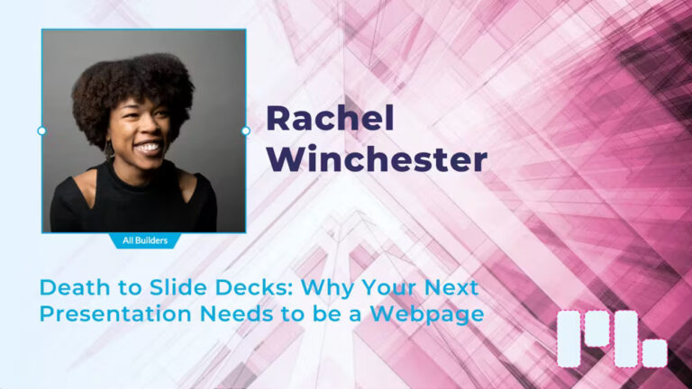 Rachel Winchester presentation Death to Slide Decks